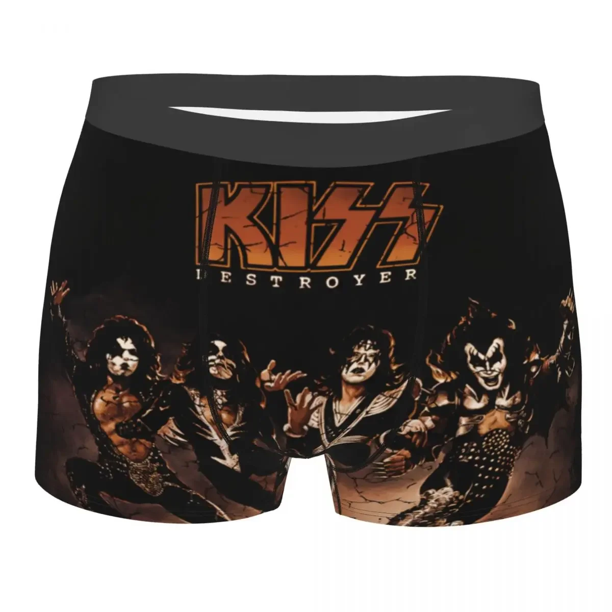 Cool Heavy Metal Rock Band Kiss Boxers Shorts Panties Male Underpants Stretch Rock And Roll Briefs Underwear