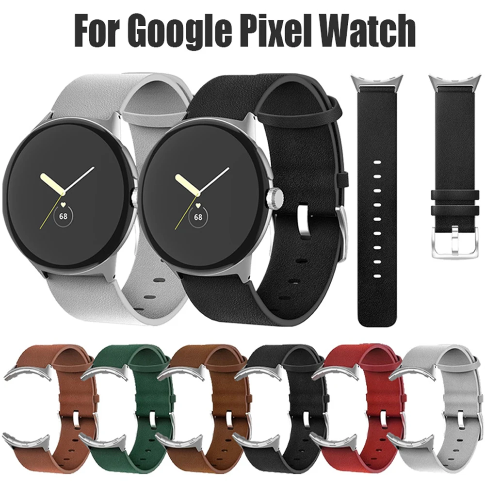 Leather Crafted Strap for Google Pixel Watch Band Pixel Watch Bracelet Replacement Links Bands Active Smartwatch Belt Wristbands