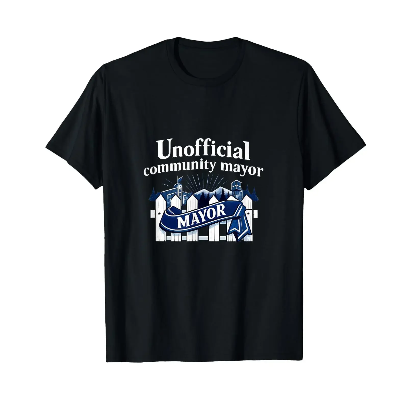 Unofficial Community Mayor Local Pride Badge T Shirt vintage Washed designer clothes Unisex homme Comfortable Casual Breathable