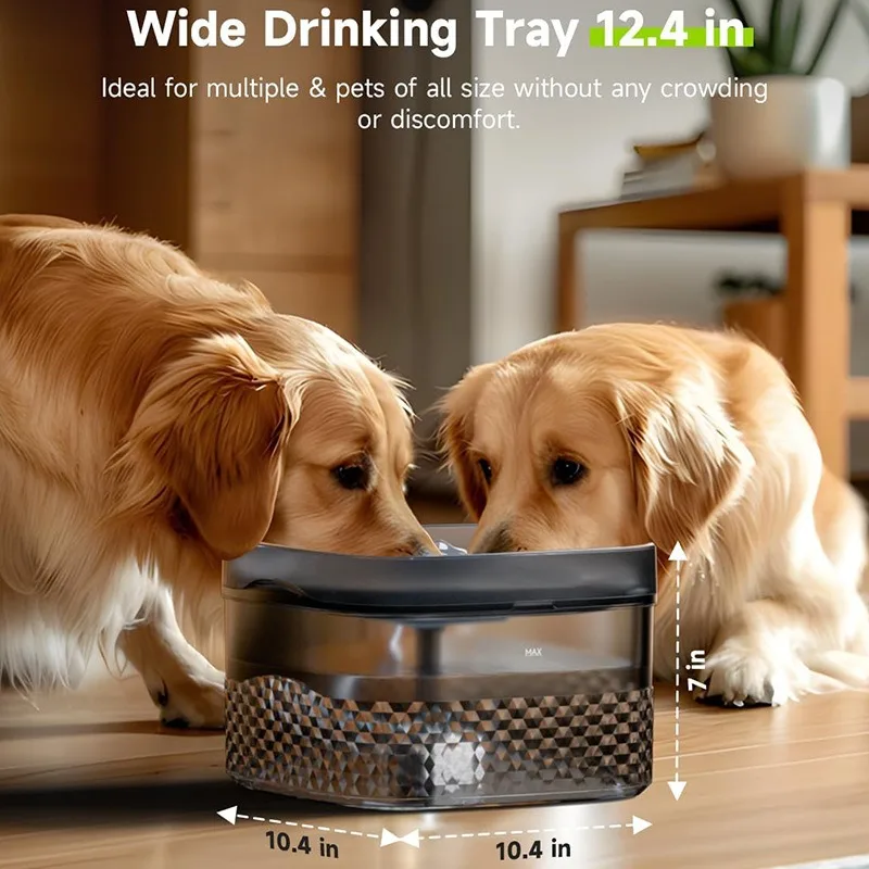 

Dog water fountain with Water bowl dispenser Cat fountain with LED lights, super quiet pump, multiple filtration system