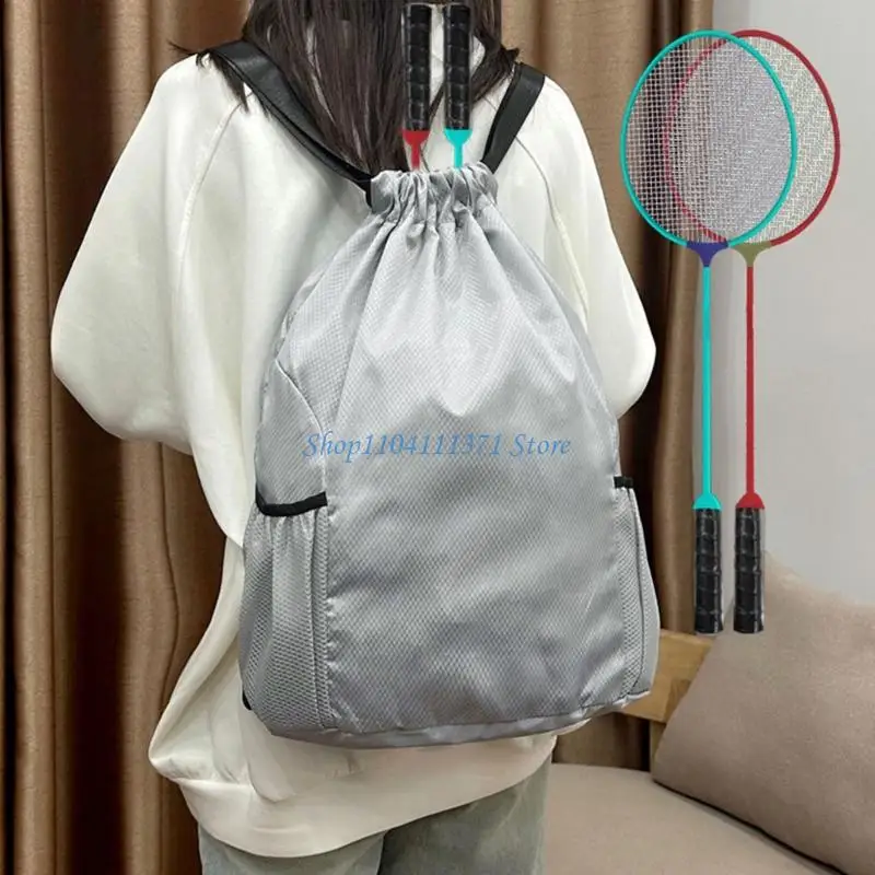 P9FC Water Resistant Oxford Fabric Sports Bag Drawstring Backpack For Hiking Swimming