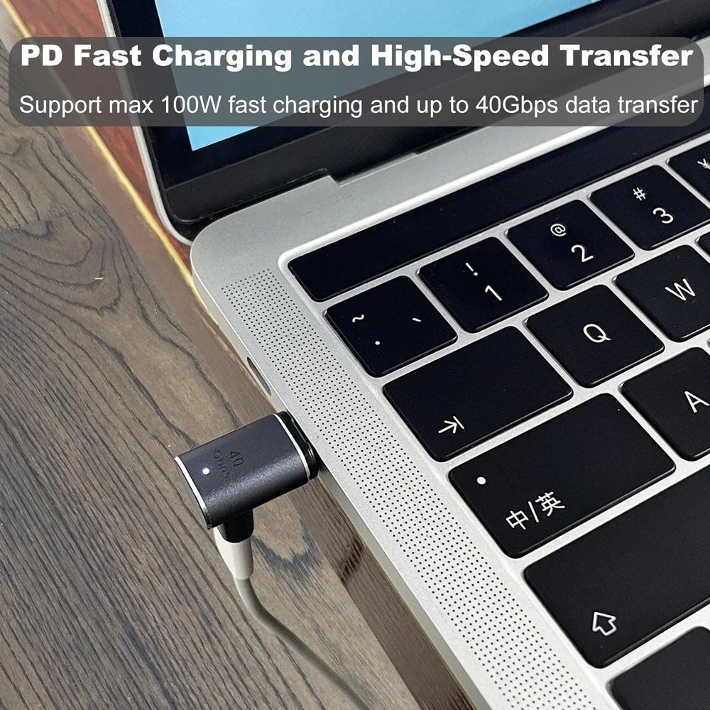 محول USB C إلى C للشحن السريع ، من النوع C المغناطيسي ، نقل البيانات ، الشحن السريع ، محول المغناطيس ، الهاتف ، الكمبيوتر المحمول ، 100 واط ، 40Gbps ، 8K ، 60Hz