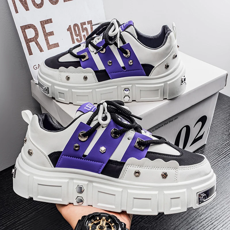 

Thick-soled high-top 2025 autumn and winter new versatile personality daily casual jogging outing youth board shoes