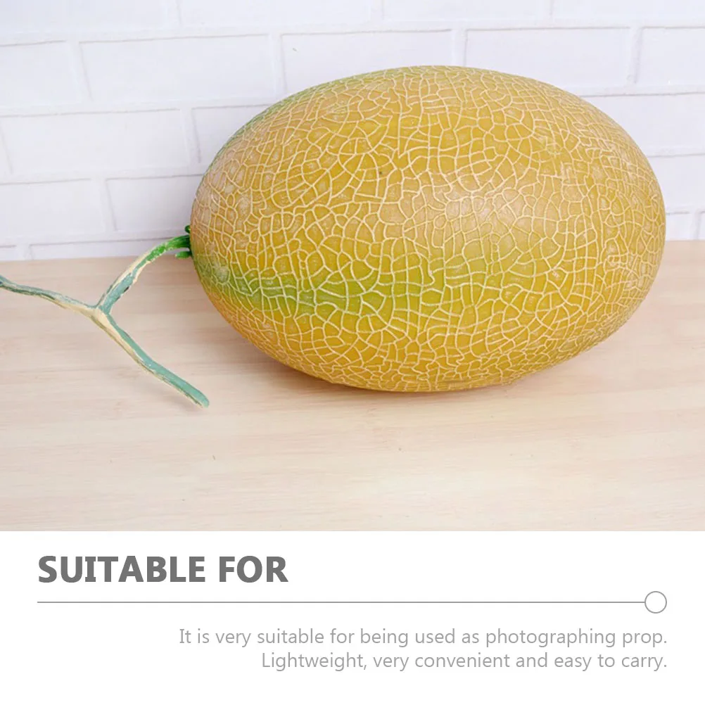 

Artificial Cantaloupe Decorative Faux Fruit Models Realistic Simulation For Home Kitchen Party Restaurant Decoration
