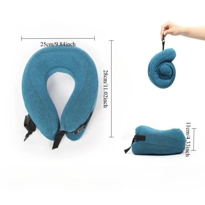 رغوة الذاكرة انتعاش بطيء على شكل حرف U وسادة المحمولة القابلة للتخزين سيارة طائرة السفر الرقبة وسادة لينة مريحة مكتب قيلولة وسادة