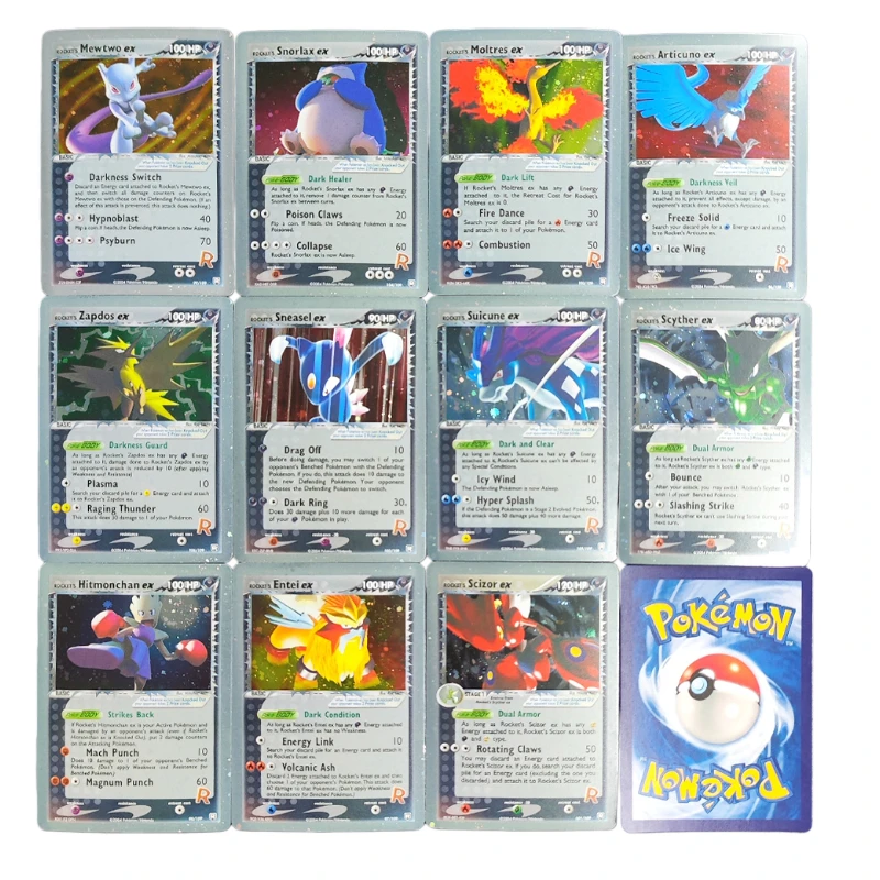 

Карта PTCG Pokemon EX Ruby Sapphire Team Rocket Returns Rocket's Mewtwo Snorlax Entei Articuno ex PTCG Коллекция аниме Игровая карта