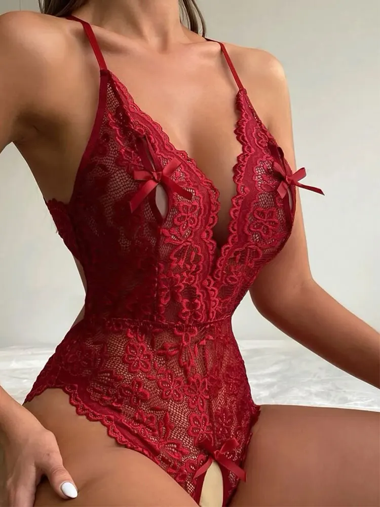 Women Sexy Lingerie Lace Babydoll Chemise Dress Erotic Underwear Open Bra Open Crotch Porno Costume Bodysuit Exotic Porn Outfit