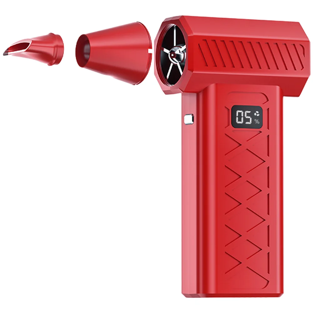 USB Rechargeable Fan Blower with LED Illumination 6 Wind Modes and Window Breaker for Home Office Vehicle and Travel