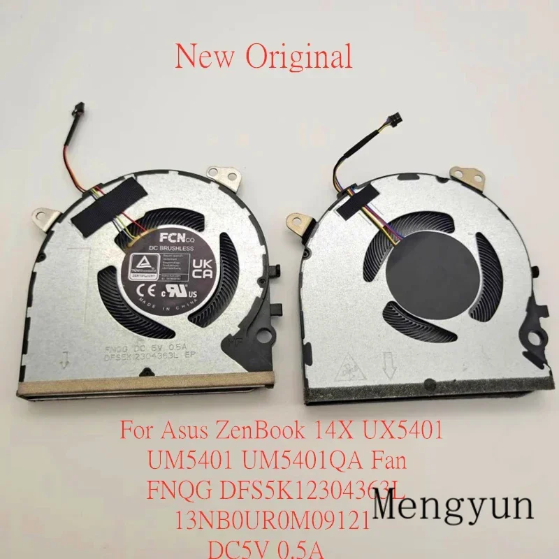 New Original laptop CPU cooling fan for Asus Zenbook 14x ux5401 um5401 um5401qa fan fnqg dfs5k12304363l dcdc5v 0.5A