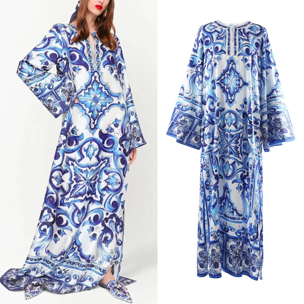 

Women's Retro Beach Long Skirt S-XXL Loose Split Sun Protective Holiday Seaside Cover Up Summer Maxi Skirt