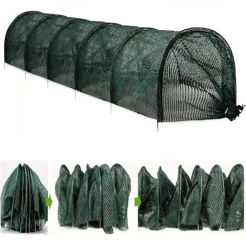 2-In-1 Portable Greenhouse Sun Screen Long Quick Release Garden Tunnel Sun Screen Cover