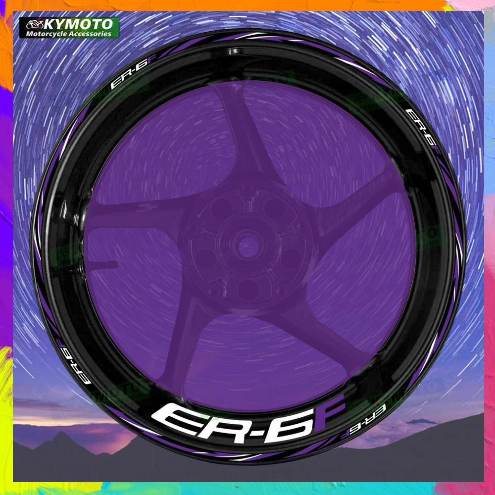 

Для ER-6F ER6F светоотражающие аксессуары для мотоциклов 17-дюймовые наклейки на передние и задние диски, обтекатель, полоса, наклейка, украшение