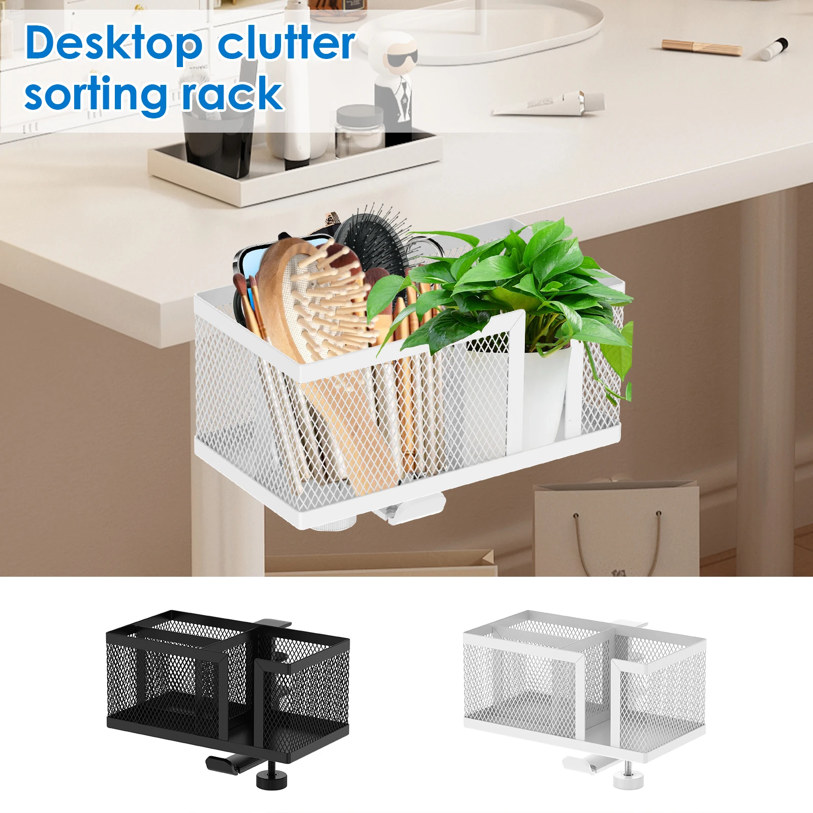 

Desk Cup Holder Clamp on Under Desk Headphone Hanger Multifunction Clip on Cup Holder Detachable Cup Holder Desk Storage