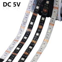 Tira de luces LED RGB 5050, cinta Flexible de 5V, resistente al agua IP21, IP65, blanco/negro, 0,5 m, 1m, 2m, 3m, 4m, 5m