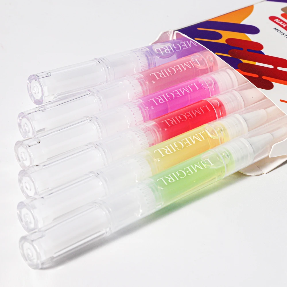 Limegirl 6pcs น้ํามันหนังกําพร้าเล็บโภชนาการน้ํามันปากกาของขวัญกล่องชุดสําหรับเล็บน้ํามันบํารุงผิว Dead Skin Cracks Care ผลิตภัณฑ์ชุด