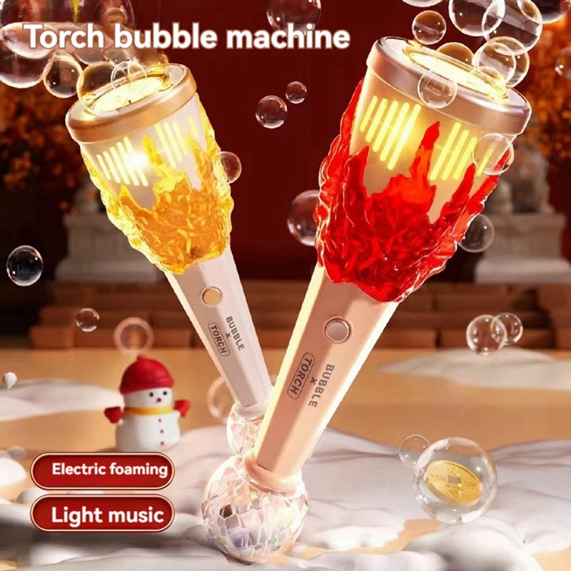 Torch Bubble Machine,  Torch Prop Bubble Machine With Light, Summer Bubble Toy Children's Gift