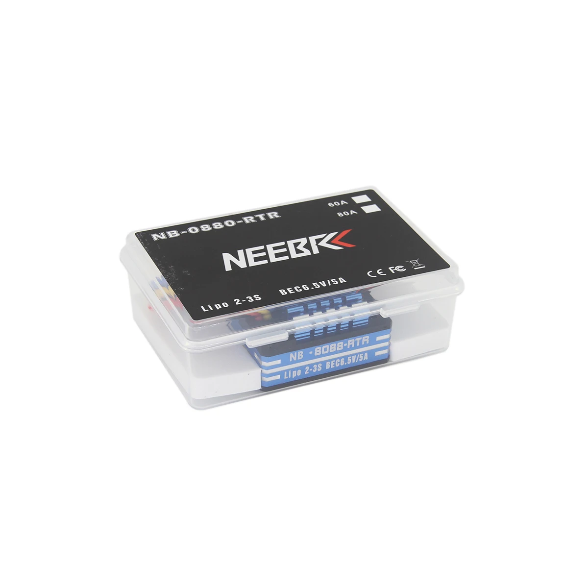 NEEBRC 60A 메탈 브러시드 ESC 방수 2-3S BEC 6.5V/5A 속도 조절기 540 550 750 모터 RC 차량 보트 탱크 자동차 부품용