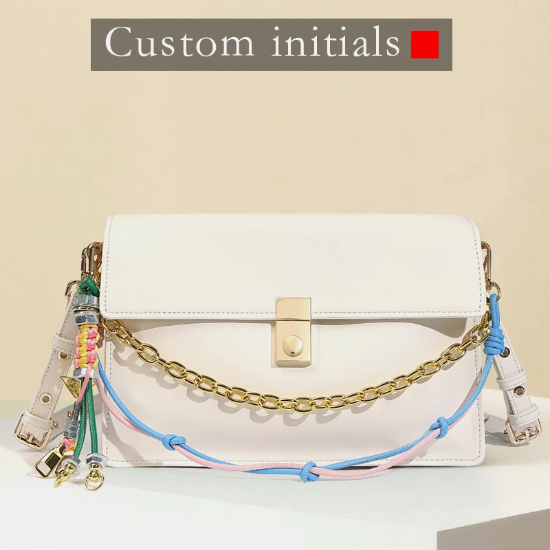 

Сумки-коробки с инициалами на заказ для женщин, роскошные дизайнерские сумки и кошелек, новинка 2023 года, модная цепочка с замком из искусственной кожи, модное сообщение, подмышки на плечо