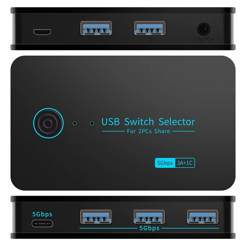 Superior-New USB3.0 KVM Switch Hotkey Switcher For PC Keyboard Mouse Printer 2 Pcs Sharing 4 Devices Shared Controller 5Gbps