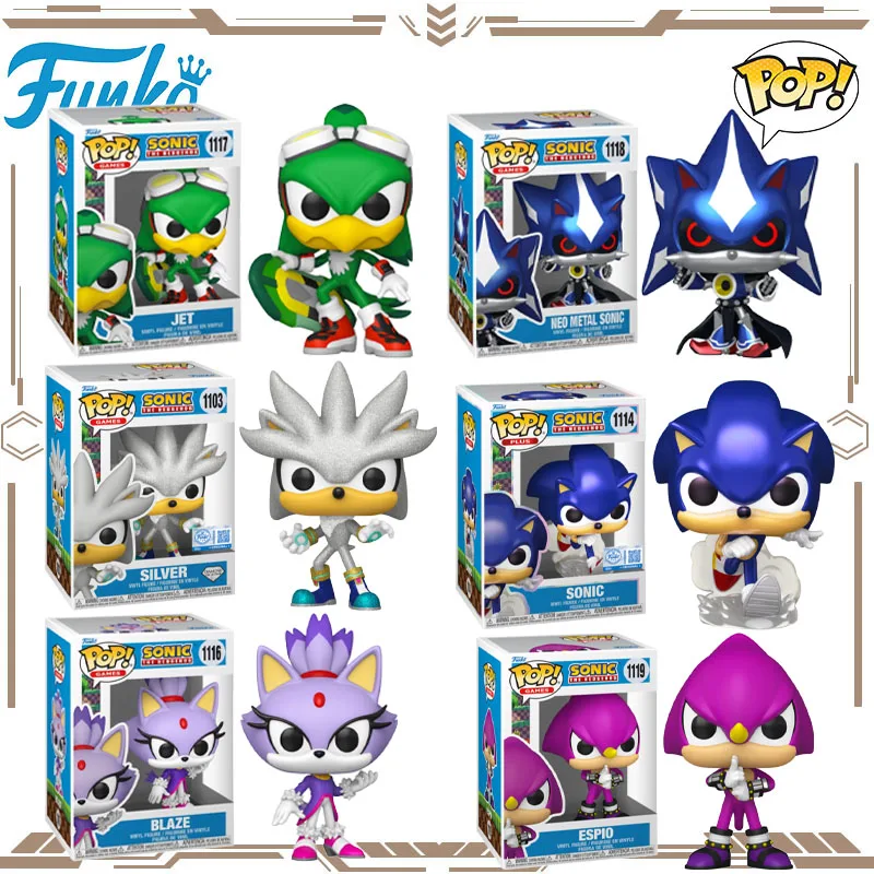 

Funko POP Original Sonic The Hedgehog Anime Figure Sonic Silver Jet Espio Blaze Action Figure Toys for Boys Girls Gift Model