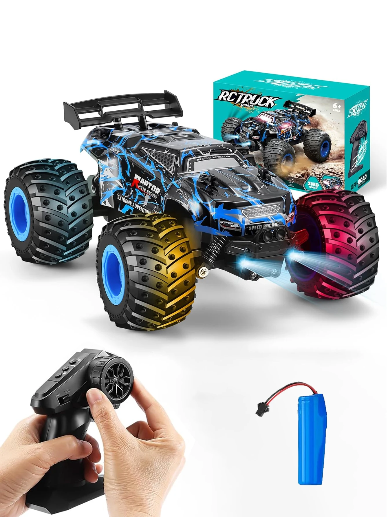 Kids Toys Cycle - Camion monstre RC 2WD, voiture télécommandée