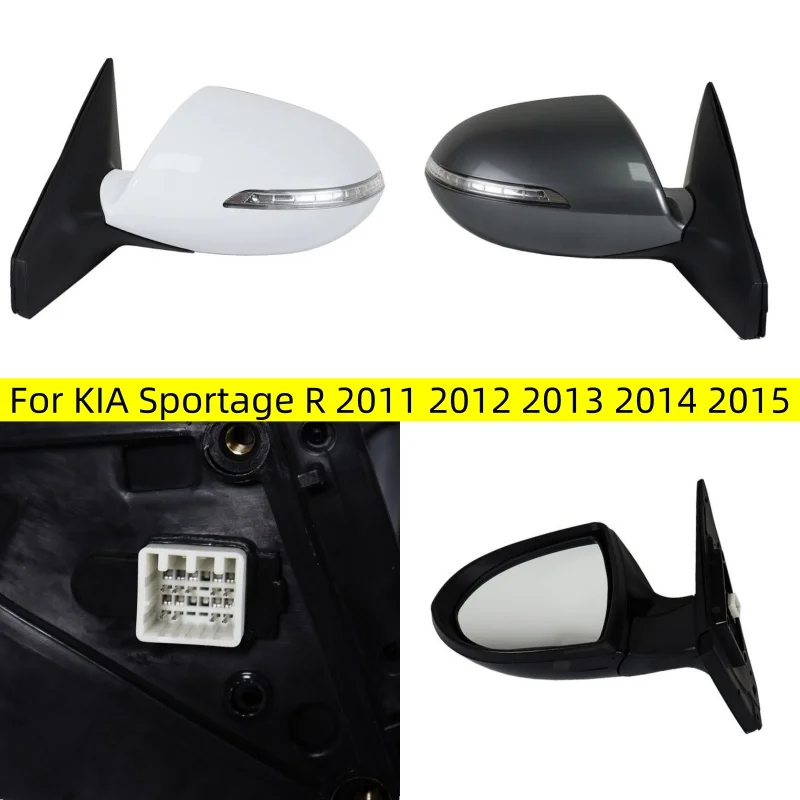 

Pop For KIA Sportage R 2011 2012 2013 2014 2015 Car Rearview Outer Side Mirror With Lens Adjustable Turn Light 5 7 9 Wire L/R