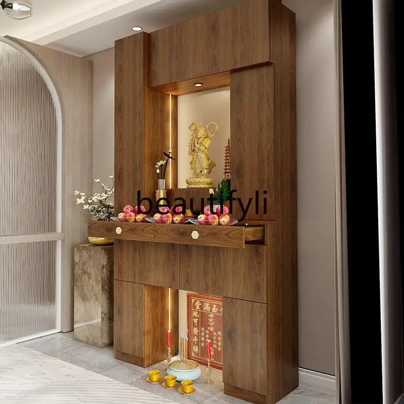 طاولة تقديم إله الثروة، مقعد الله، سلف الخزانة، تقديم مزار منزلي بسيط، قوانيين حديث، طراز المنزل التبتي #2