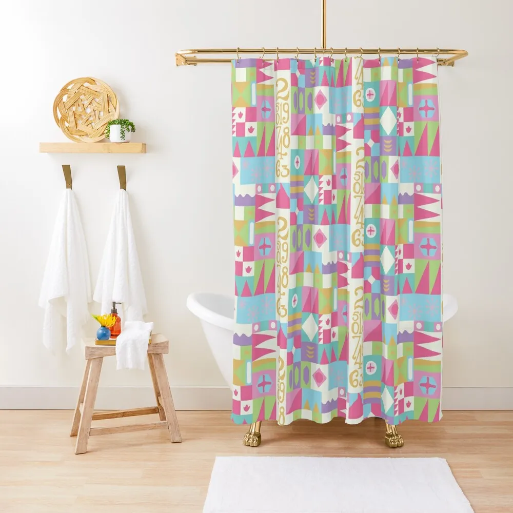 

Small World Shower Curtain Shower For Bathrooms Washable Waterproof Fabric Shower Bathroom And Curtain