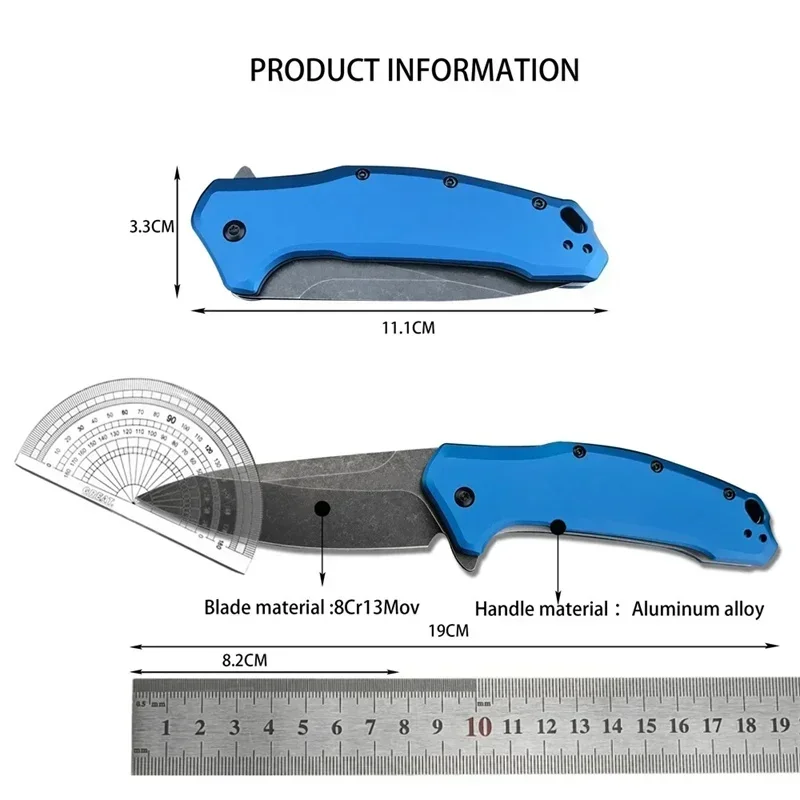 KS 1776 EDC Folding Portable Knife Aluminum Blue Handles 8Cr13Mov Blade Military Tactical Camping Hunting Outdoor Hand Knives