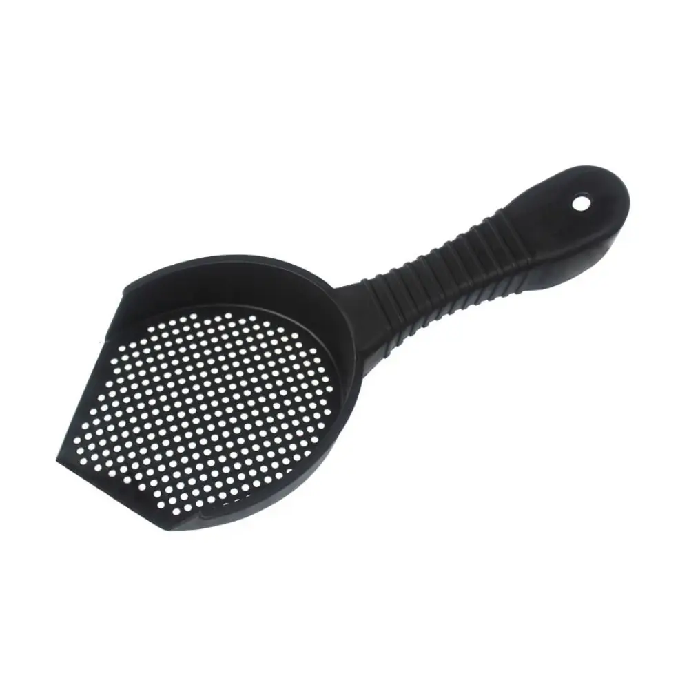 

Small Holes Cat Kitty Litter Scoop Hangable Non-slip Handle Hamster Litter Shovel Black Plastic Pet Cleaning Tool