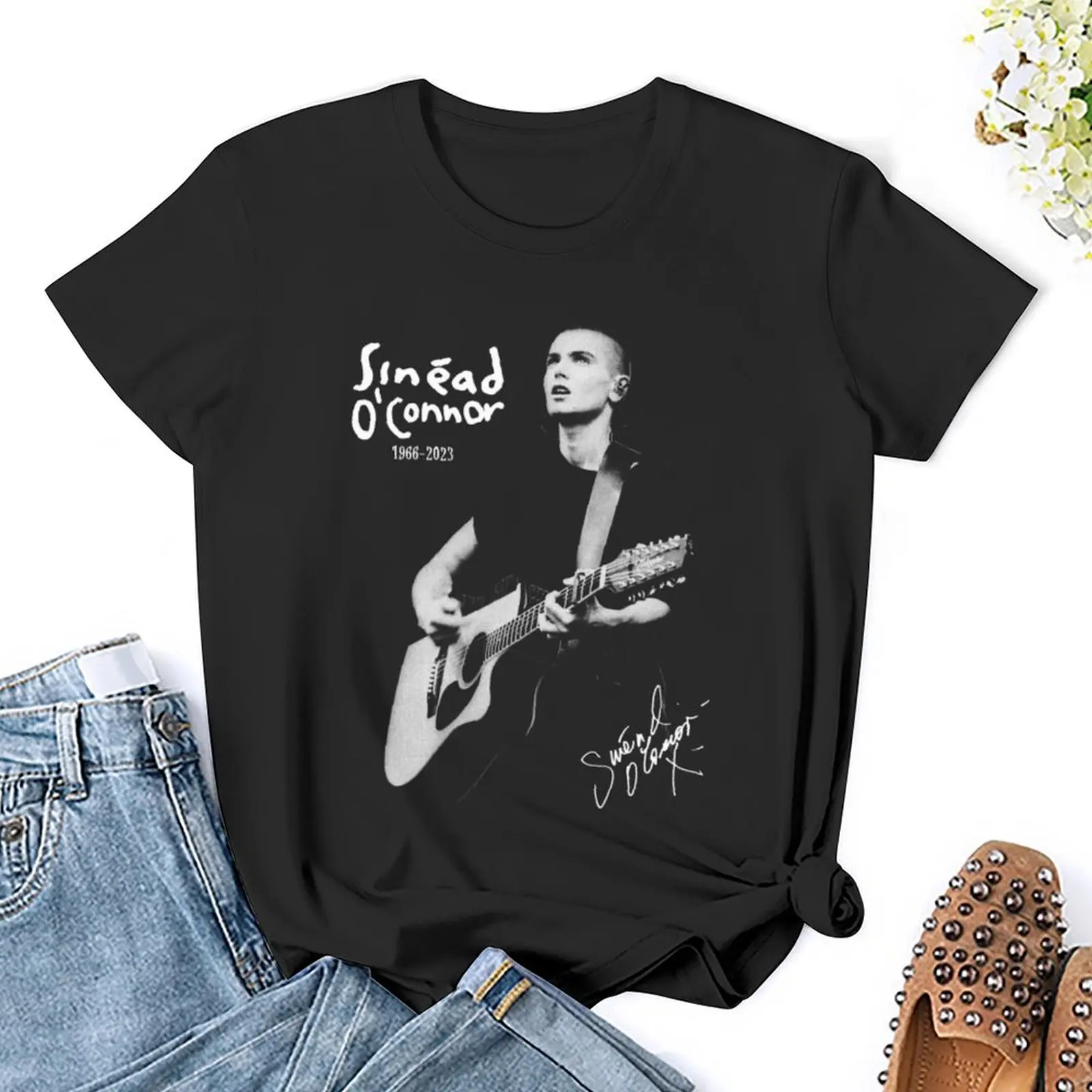 Sinead o'connor Vintage Sänger Musik T-Shirt Tier druck schwarz Sommer Tops Workout-Shirts für Frauen