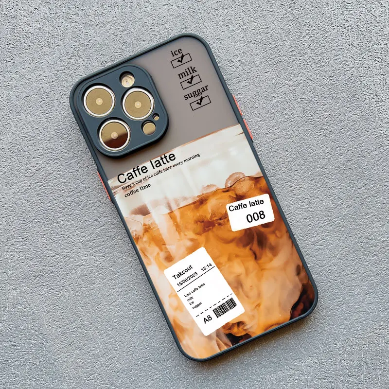 Eiskaffee Handyhülle für iPhone 17 15 Pro Max Hüllen iPhone 16 11 12 13 Pro Max Mini X XR XS 15 14 Plus Stoßfeste Schwarze Schutzhüllen – Detail 9