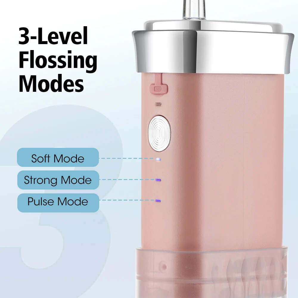 220/180ml Mini Cordless Water Flosser For Travel 3 Modes Rechargeable Oral Irrigator for Braces Sensitive Gums Daily Oral Care