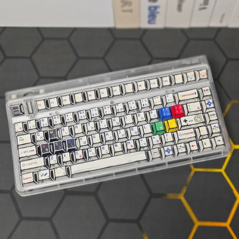 Pixel Gamer Theme Cherry 137 Keycaps for Mechanical Keyboard Game Keyboard Personality Custom Key Caps Work