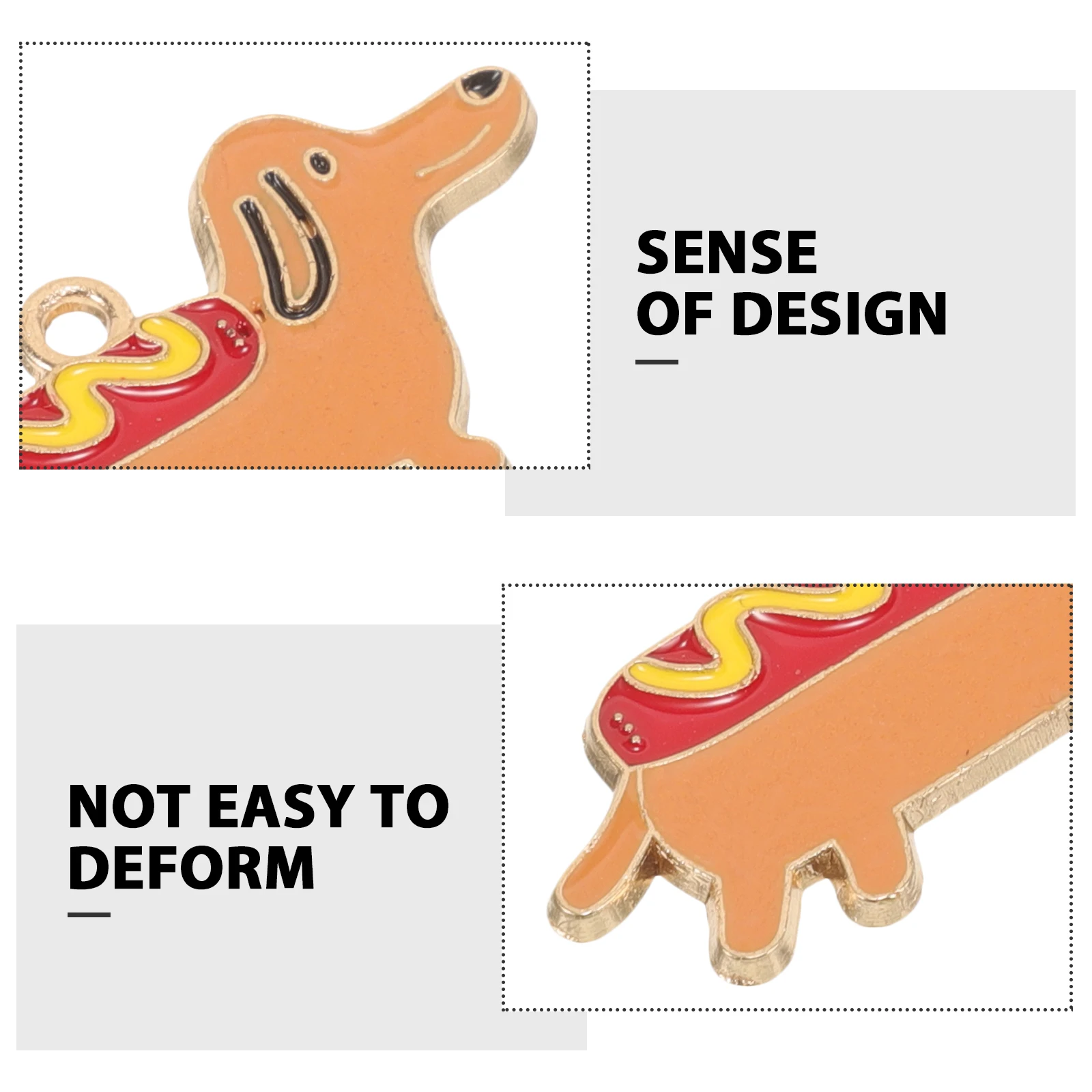 

10Pcs Dachshund Alloy Pendants Handmade Dog Shaped Necklace Decors Adorable Accessories for DIY Crafts Food Keychain Charm