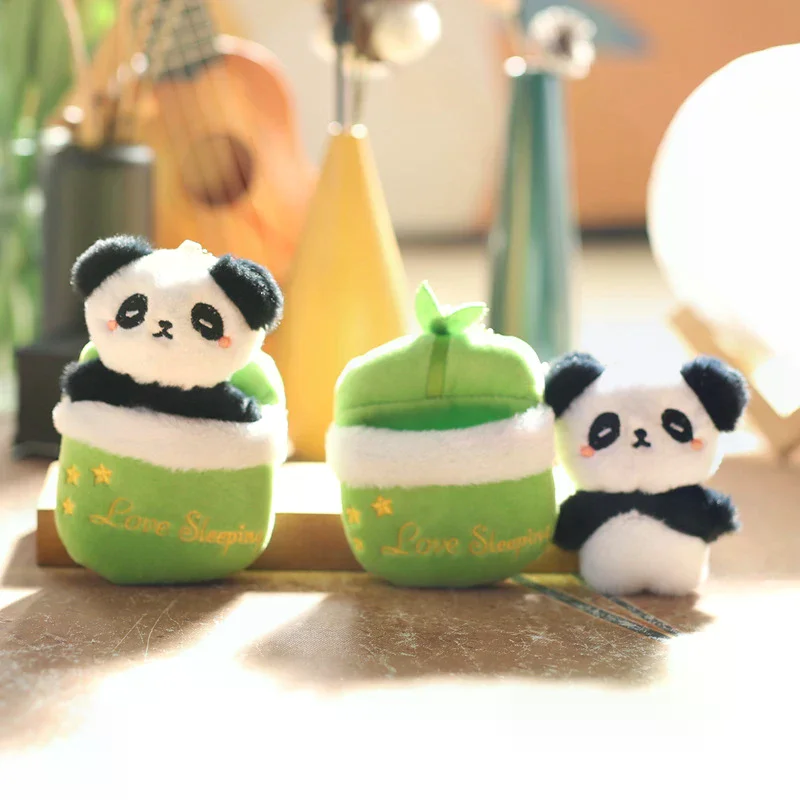 Betoverende kinderverjaardagscadeau Panda pluche pop cartoon pantoffels Ragdoll knuffel sleutelhanger hanger rugzak hangend decor