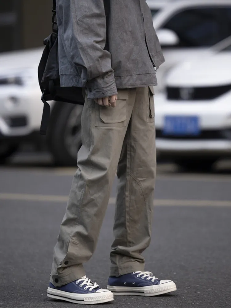 

Мужские повседневные брюки Slim Straight American Style: модные рабочие брюки для весны и осени, прямые брюки в стиле Vibe для активного отдыха