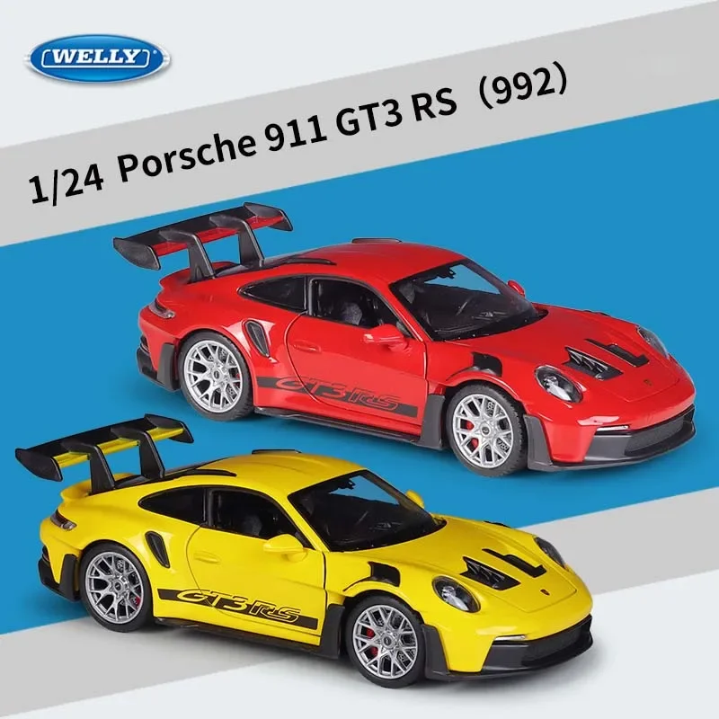 WELLY 1:24 Porsche Series,911 GT3 RS (992),918,356A Speedster,Taycan Turbo S Die-cast Alloy Car Model Toy Collectible Decoration