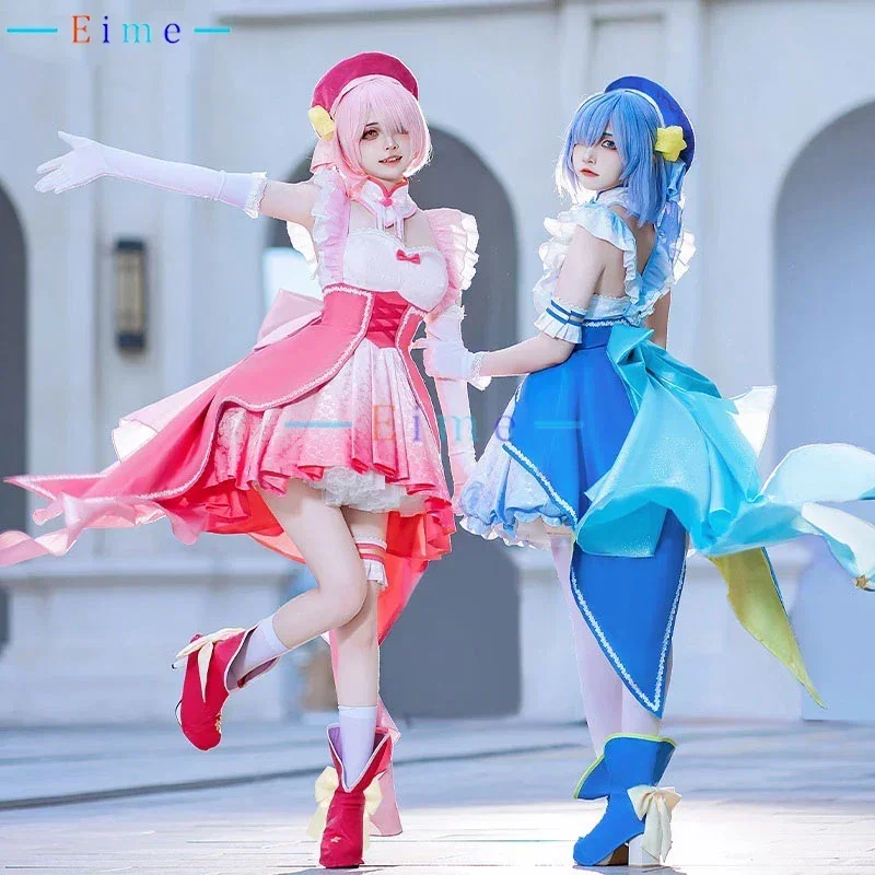 Ram Rem Cosplay Re:zero Kara Hajimeru Isekai Seikatsu Cosplay Costumes Women Cute Dress With Hat Halloween Carnival Outfits Suit