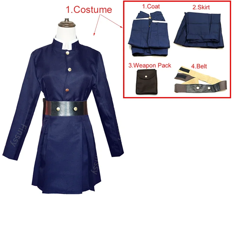 Anime Jujutsu Satoru Gojo Kaisen Cosplay Costume Kugisaki Nobara Hammer Scarecrow Halloween Carnival Itadori Yuji Show Wig