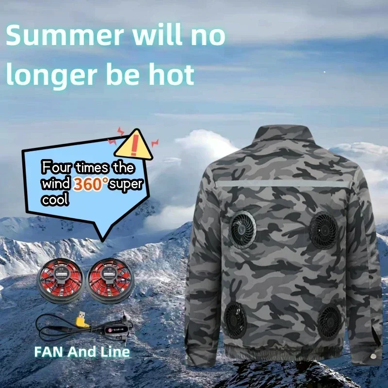 Summer Welder Ice sensation Air Conditioning Clothes Fan Coat Flame Retardant Fan Jacket Body Cooling Clothes Fan Work Clothes