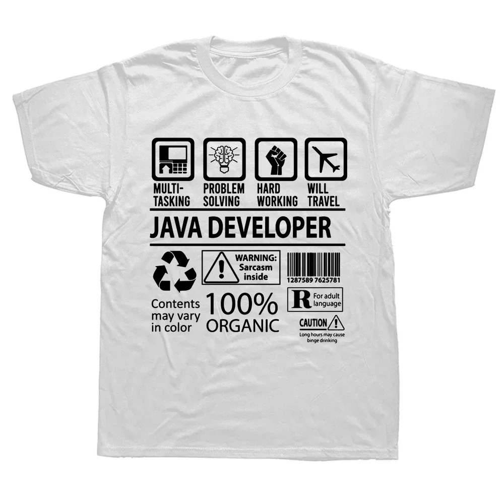 Cotton Streetwear Short Sleeve Summer T-shirt Funny Hot Java Developer Java Programmer Computer Hello World Code Geek T Shirts