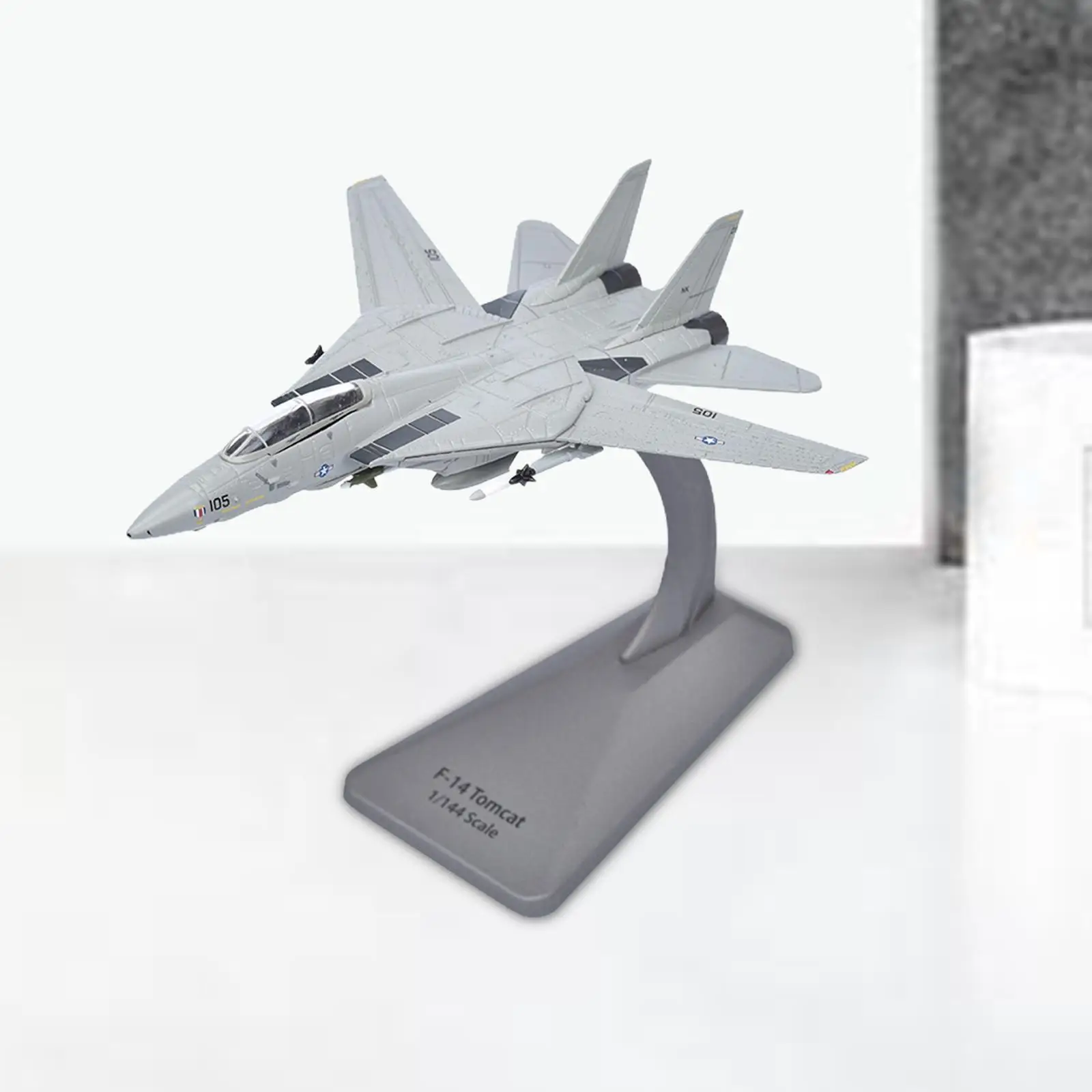 1/144 Simulation Diecast F14 Fighter American Plane Collection Playset Aircraft Plane Model for Cabinet Home Shelf Office