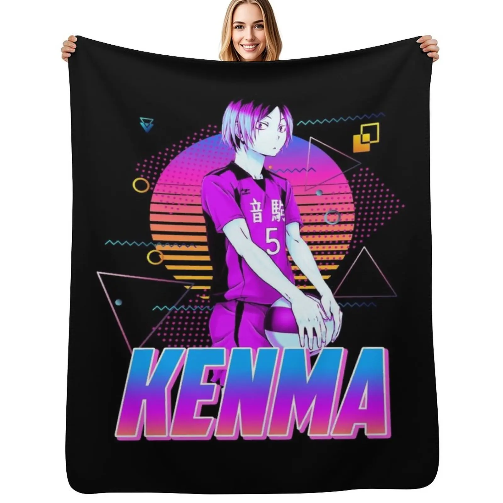 

kenma kozume - Retro Art Throw Blanket funny gift valentine gift ideas Luxury Designer Designers Blankets