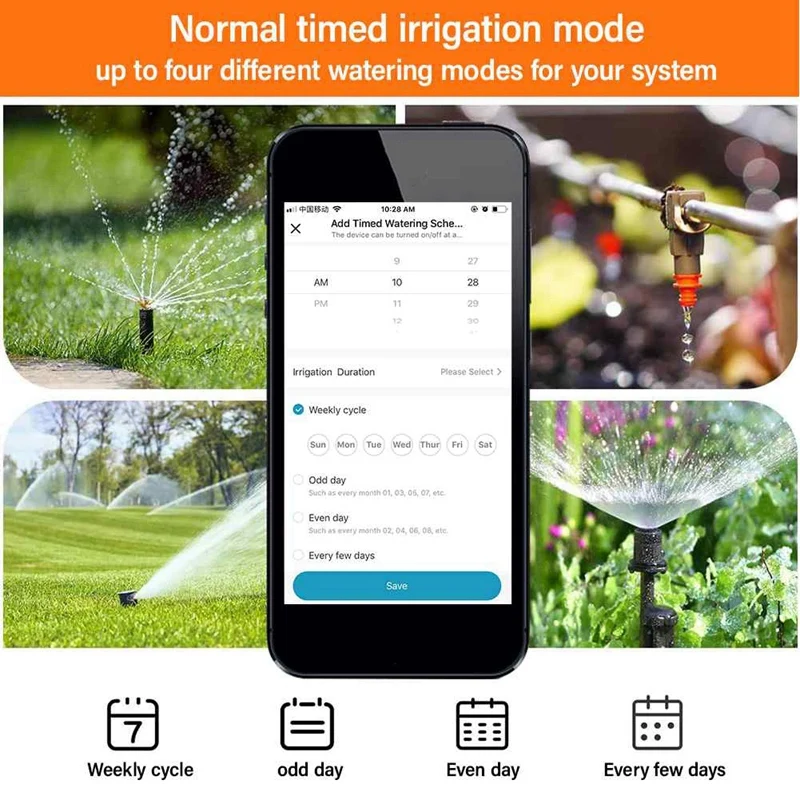 Wi-Fi付きの自動散水タイマー,灌漑システム,ハブ,アプリ制御,黒,庭,芝生,EUソケット