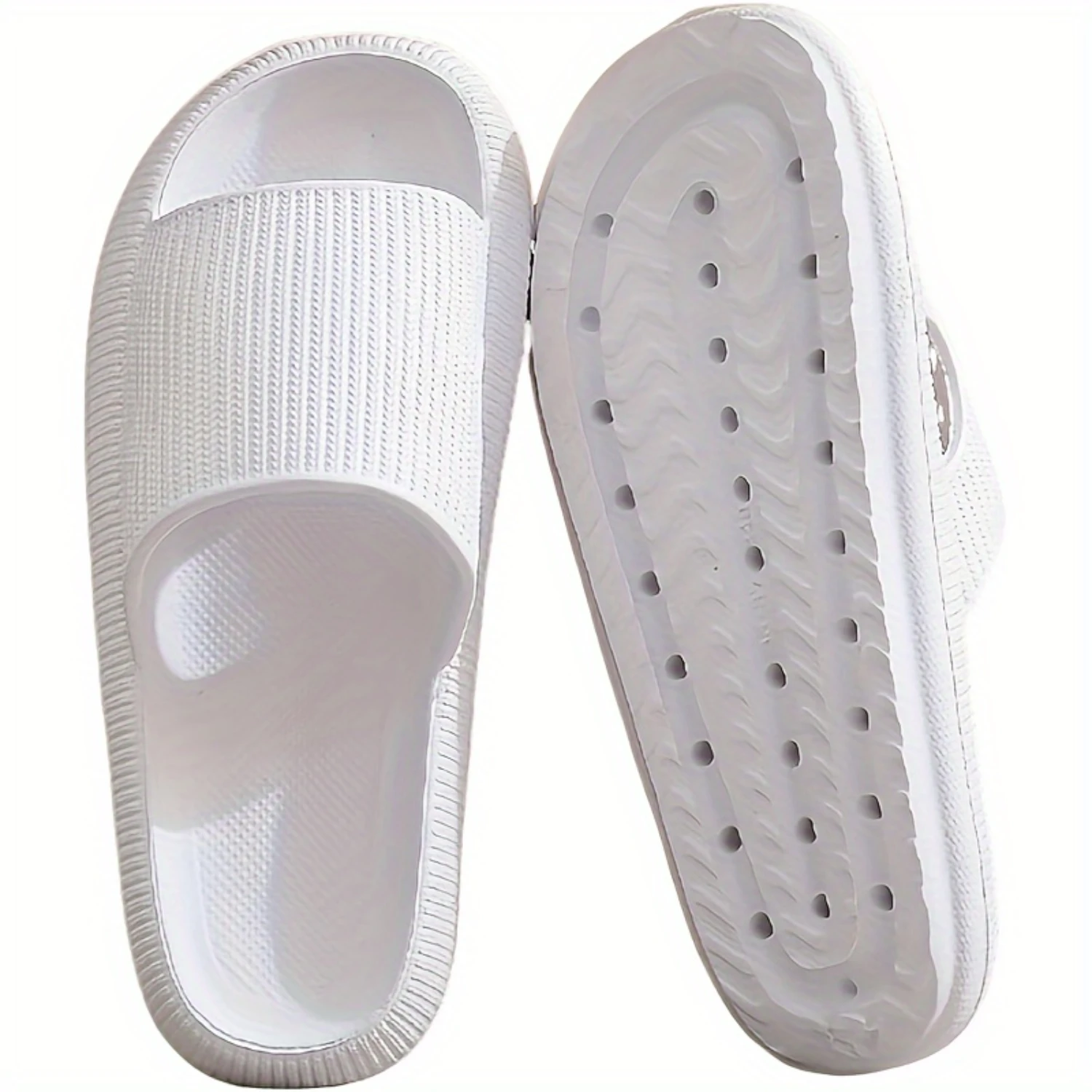 Men's Open Toe Breathable Slippers, Non Slip Bathroom Slides, Indoor Footwear