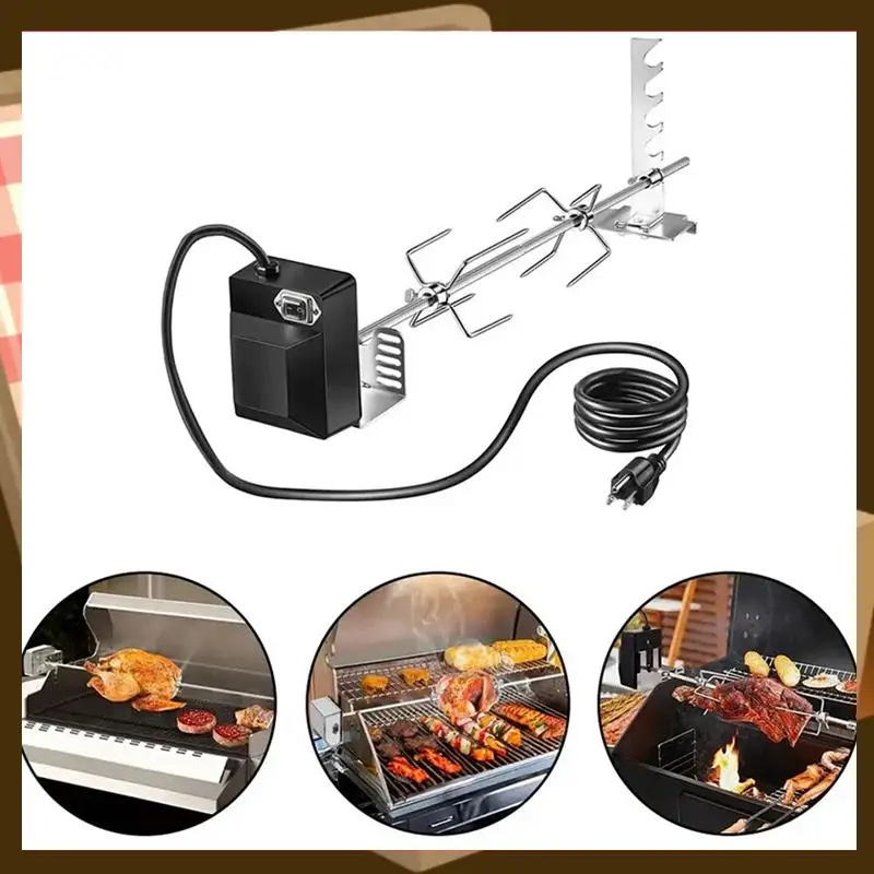 

Portable Electric Grill - Deluxe Motorized Gas Grill With Rotisserie Spit, BBQ Tools & Supplies Set For Home-AA85