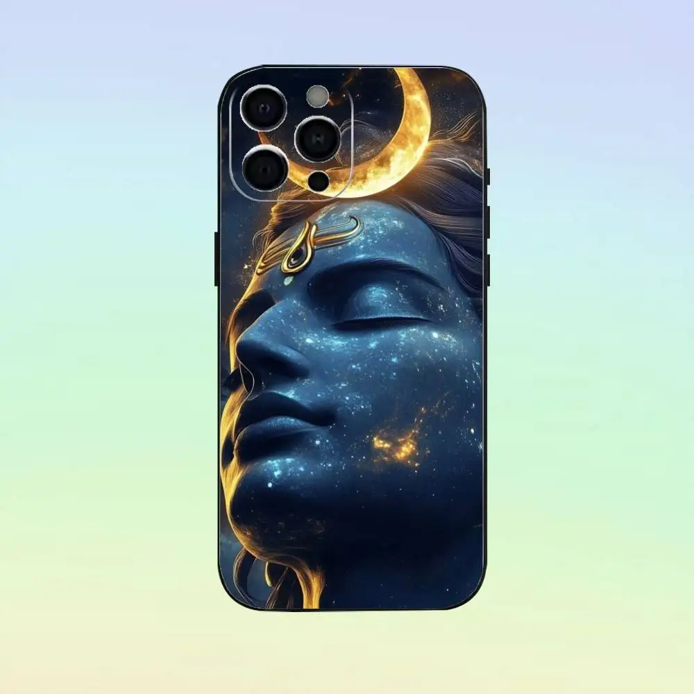 Capa de telefone Lord Shiva M-Mahadev da Índia para iPhone17,16,15,14,13,12,11 Plus,Pro Max Soft Black Cover