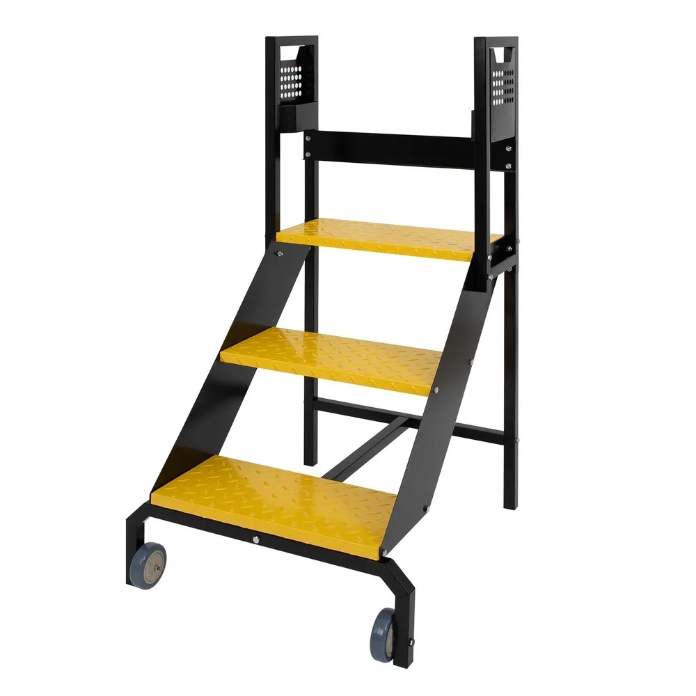 3 Step 350lbs Capacity Safety Rolling Step Ladder with Lockable Wheels