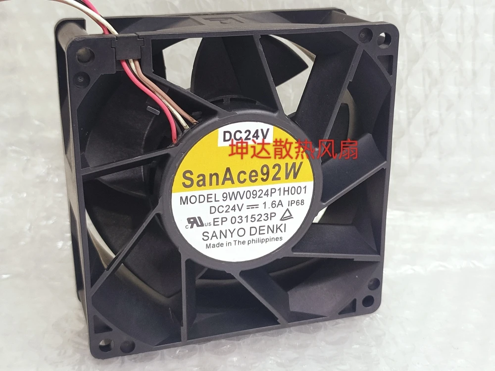 Sanyo Denki 9WV0924P1H001 DC 24V 1.6A 90x90x38mm 4-Wire Server Cooling Fan